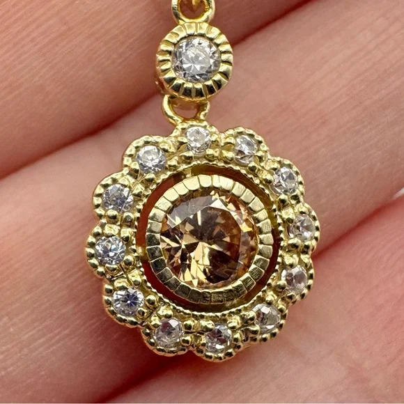 New Gold Over Sterling Silver Muti-Tier Earrings Purchased from Freida Rothman - Picture 2 of 6